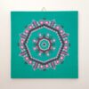 De Energie Buddha - Mandala Dot Painting - Middelgroot canvas met ophanghaakje - Turqoise Schilderij middelgroot - Turqoise