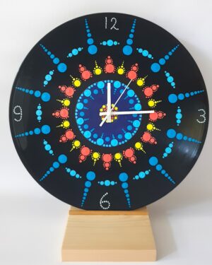 Klok - Geel-blauw met cijfers