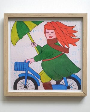 Fotolijst met Dikke Dame kunstprint 'De Fietster'