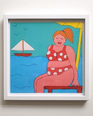 Fotolijst met Dikke Dame kunstprint 'Op het strand'